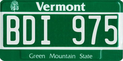 VT license plate BDI975