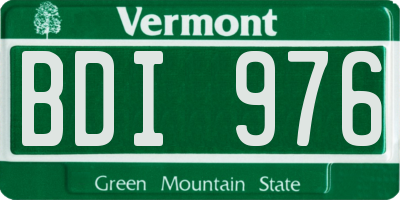 VT license plate BDI976