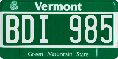 VT license plate BDI985