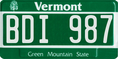 VT license plate BDI987