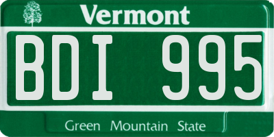 VT license plate BDI995