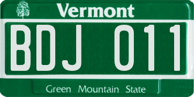 VT license plate BDJ011