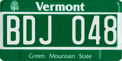 VT license plate BDJ048