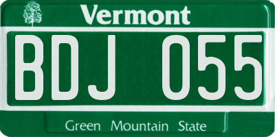VT license plate BDJ055