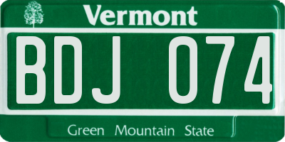VT license plate BDJ074
