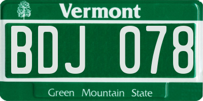 VT license plate BDJ078