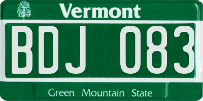 VT license plate BDJ083