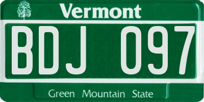 VT license plate BDJ097