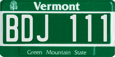 VT license plate BDJ111