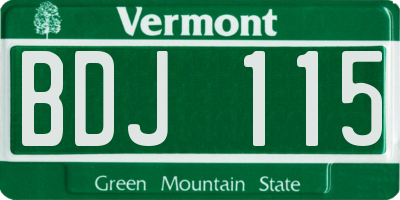 VT license plate BDJ115
