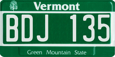 VT license plate BDJ135