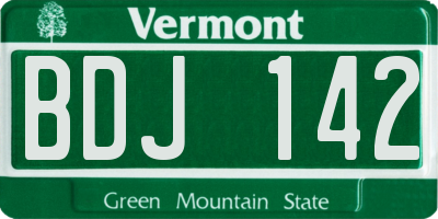 VT license plate BDJ142