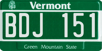 VT license plate BDJ151