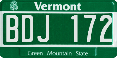 VT license plate BDJ172