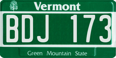 VT license plate BDJ173