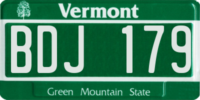 VT license plate BDJ179