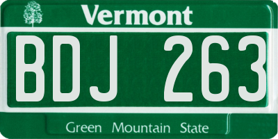 VT license plate BDJ263
