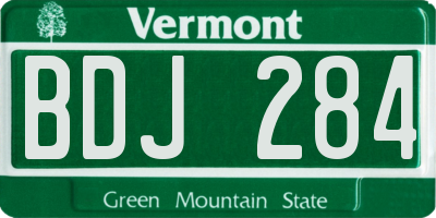 VT license plate BDJ284
