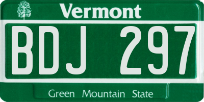 VT license plate BDJ297