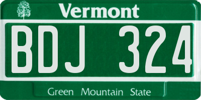 VT license plate BDJ324