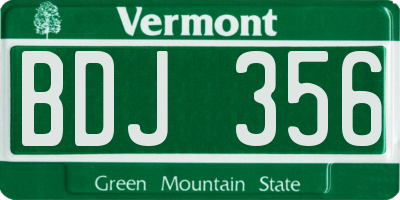 VT license plate BDJ356