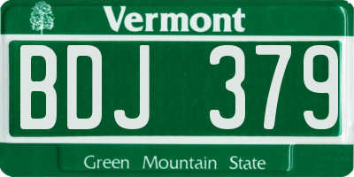 VT license plate BDJ379
