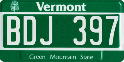 VT license plate BDJ397