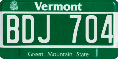 VT license plate BDJ704