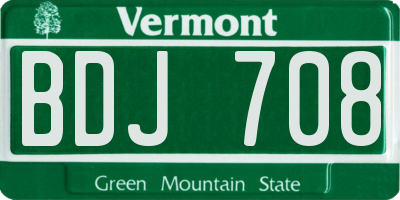 VT license plate BDJ708