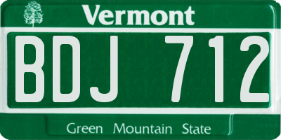 VT license plate BDJ712