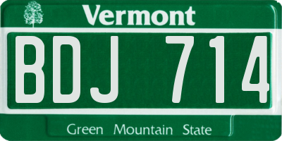 VT license plate BDJ714