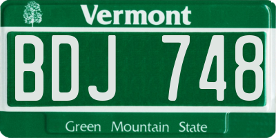 VT license plate BDJ748