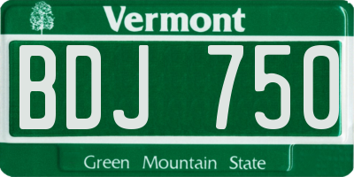 VT license plate BDJ750