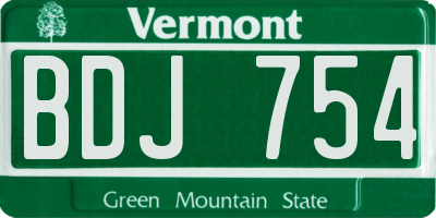 VT license plate BDJ754