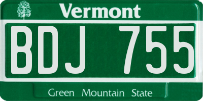 VT license plate BDJ755