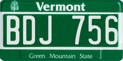 VT license plate BDJ756