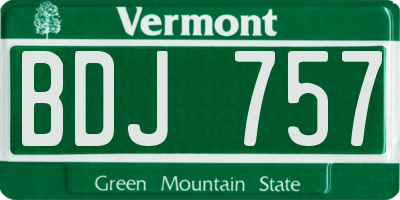 VT license plate BDJ757