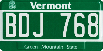VT license plate BDJ768