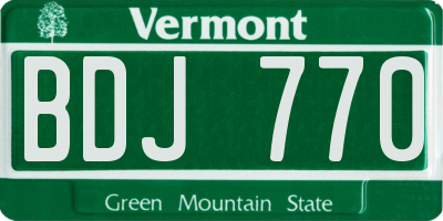 VT license plate BDJ770