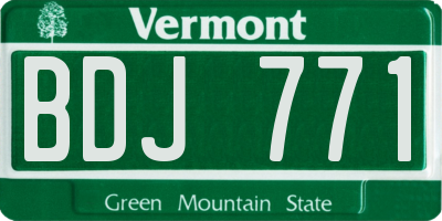 VT license plate BDJ771
