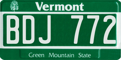 VT license plate BDJ772