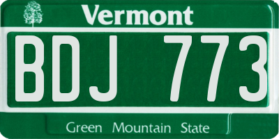 VT license plate BDJ773