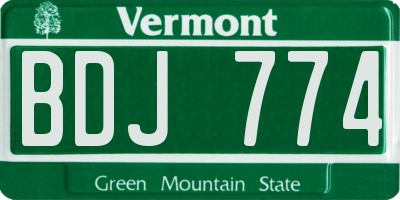 VT license plate BDJ774