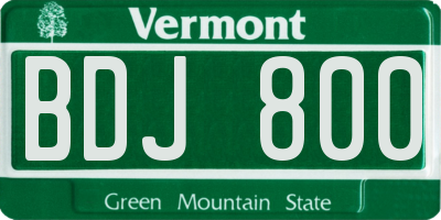 VT license plate BDJ800