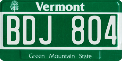 VT license plate BDJ804