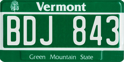 VT license plate BDJ843