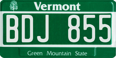 VT license plate BDJ855