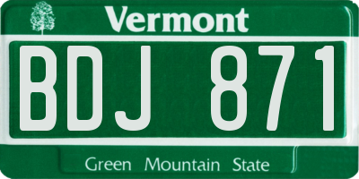 VT license plate BDJ871