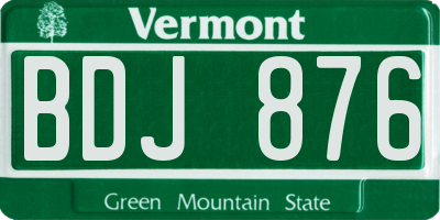 VT license plate BDJ876