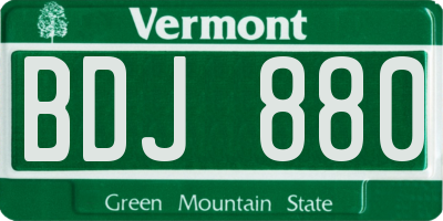 VT license plate BDJ880